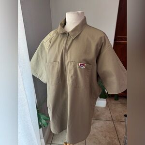 Vintage‎ Ben Davis Tan Casual Button Down Shirt Made in the USA